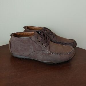 Geox Respira Men's lace-up‎ loafer leather upper size 9 brown